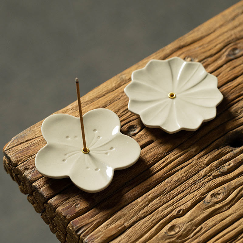 Lotus Cherry Blossom Plum Blossom Chrysanthemum Ceramic Incense Burner Decoration