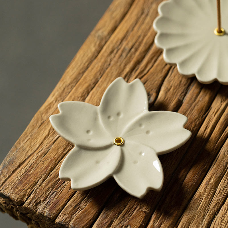 Lotus Cherry Blossom Plum Blossom Chrysanthemum Ceramic Incense Burner Decoration