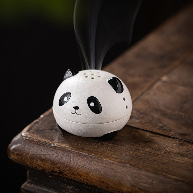 Cute Panda Ceramic Incense Burner Desk Decoration