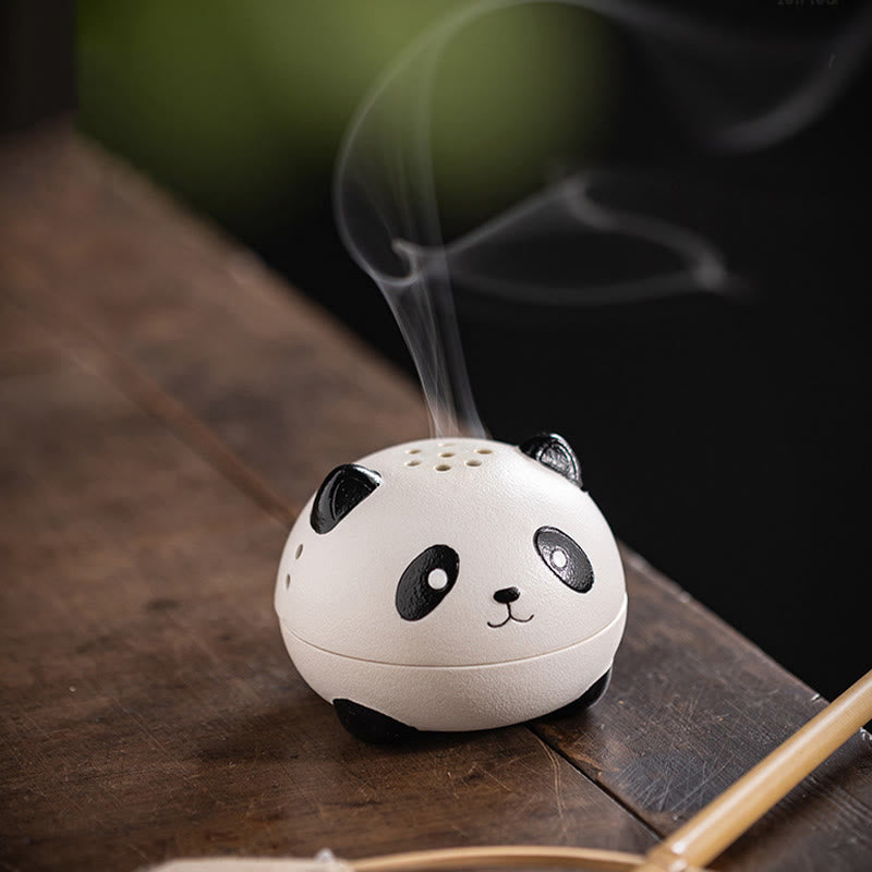 Cute Panda Ceramic Incense Burner Desk Decoration