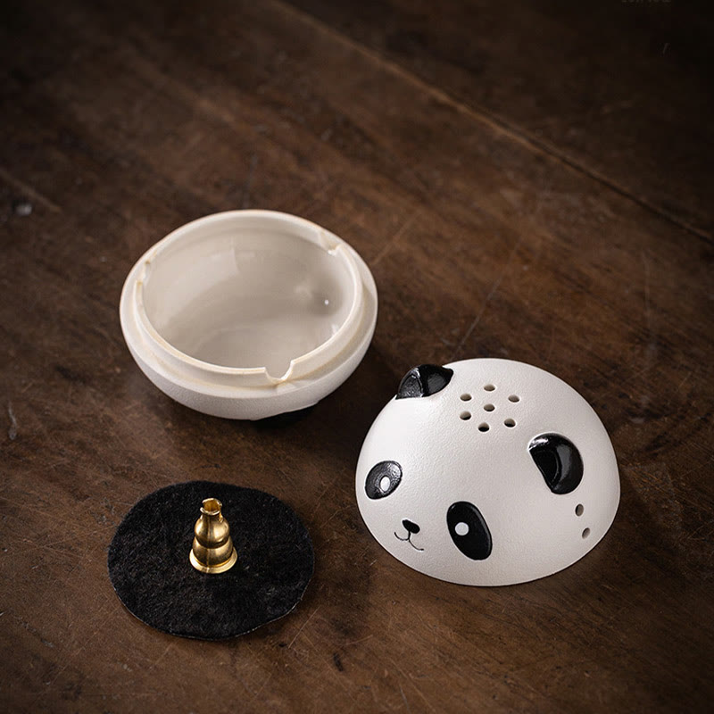 Cute Panda Ceramic Incense Burner Desk Decoration