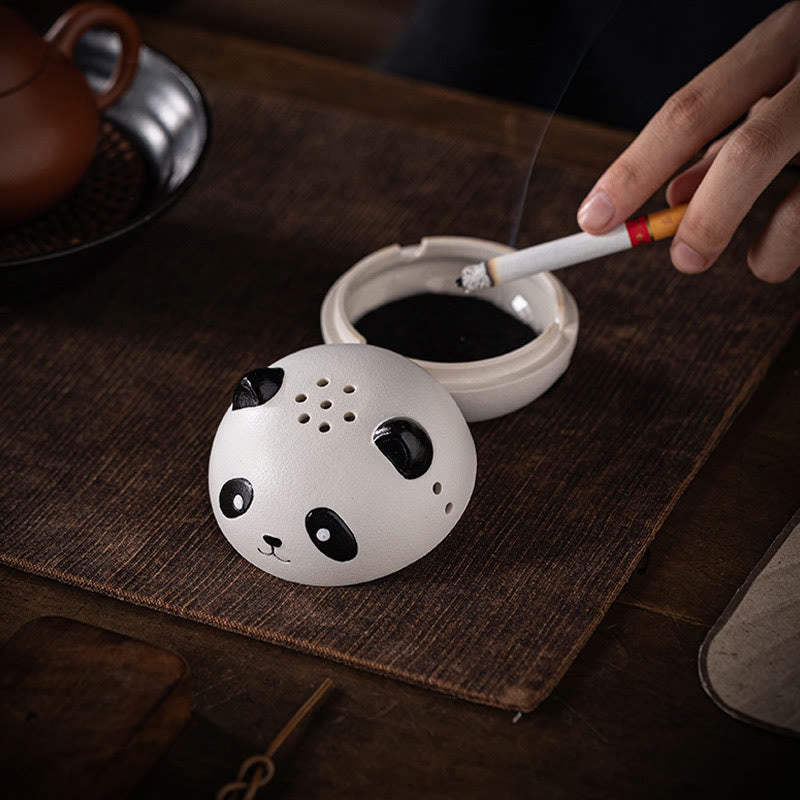 Cute Panda Ceramic Incense Burner Desk Decoration