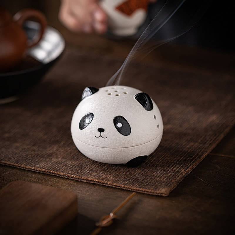 Cute Panda Ceramic Incense Burner Desk Decoration