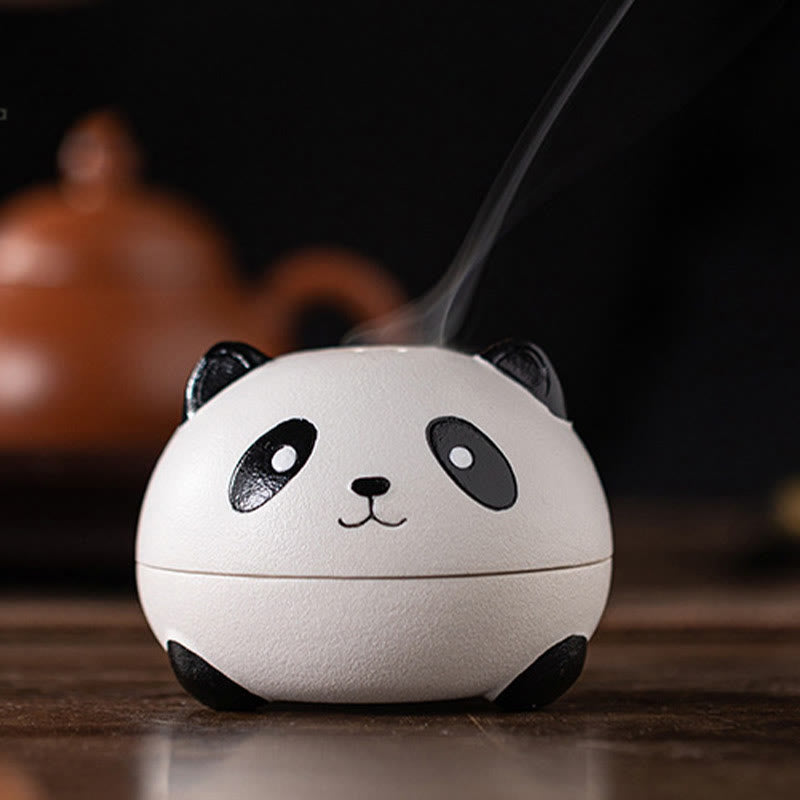 Cute Panda Ceramic Incense Burner Desk Decoration