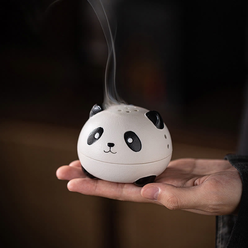 Cute Panda Ceramic Incense Burner Desk Decoration