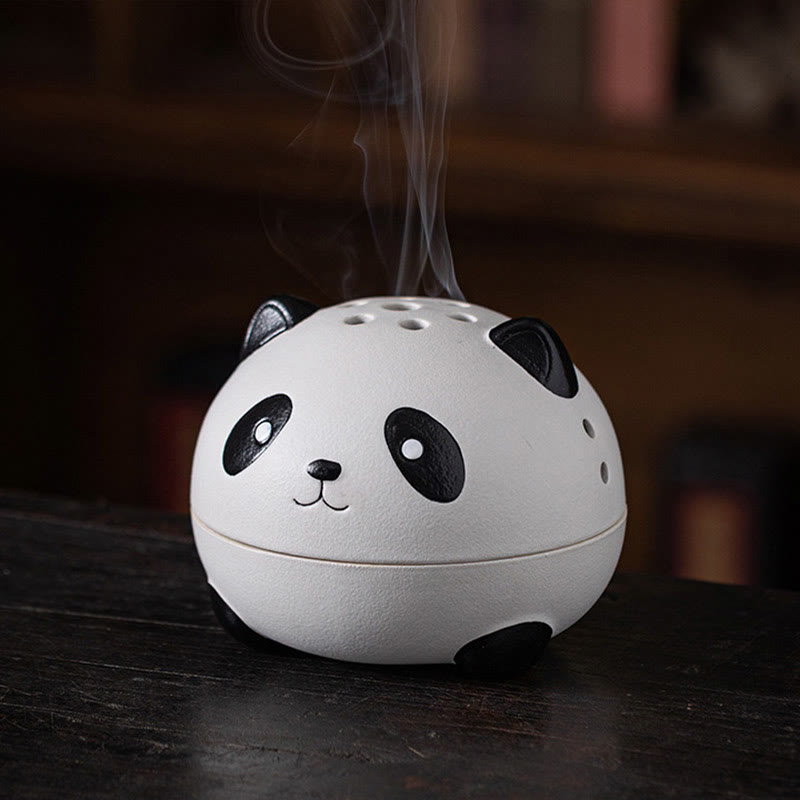 Cute Panda Ceramic Incense Burner Desk Decoration