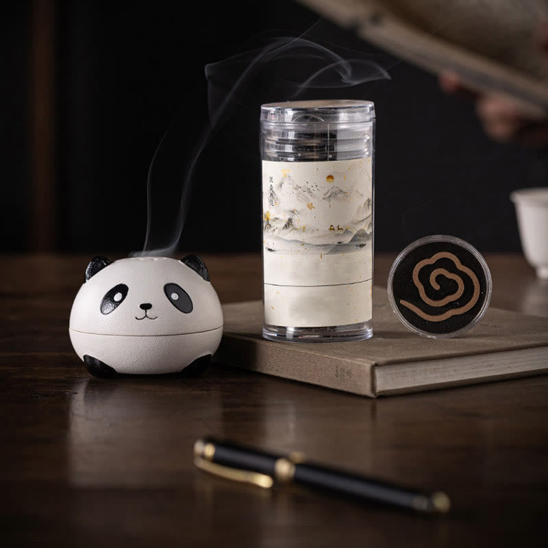 Cute Panda Ceramic Incense Burner Desk Decoration