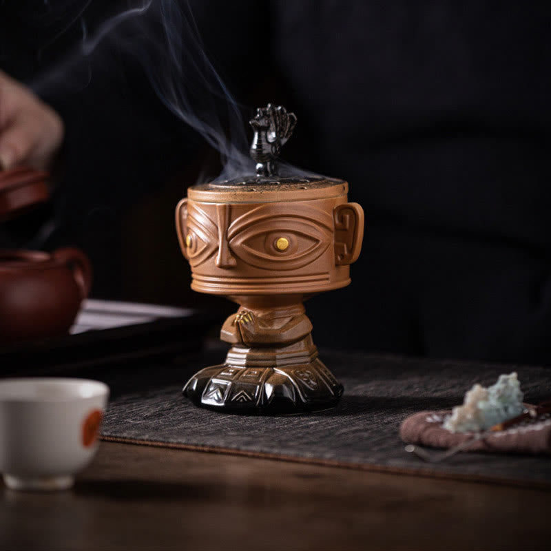 Sanxingdui Ceramic Incense Burner Desk Decoration