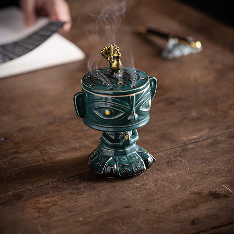 Sanxingdui Ceramic Incense Burner Desk Decoration