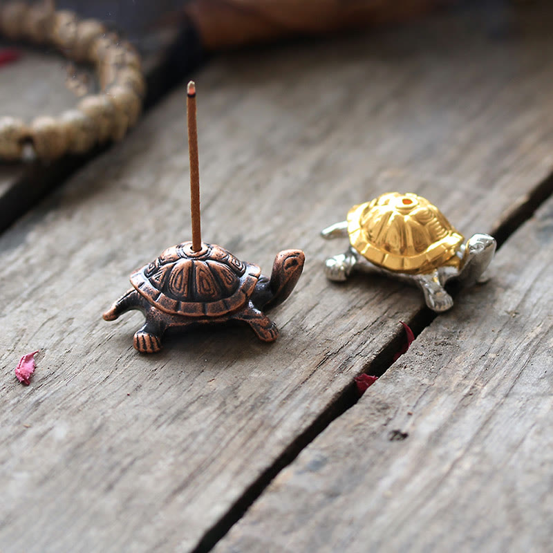 Alloy Turtle Snail Incense Burner Desk Decoration