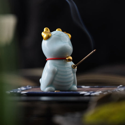 Dragon Bell Ceramic Incense Burner Desk Decoration