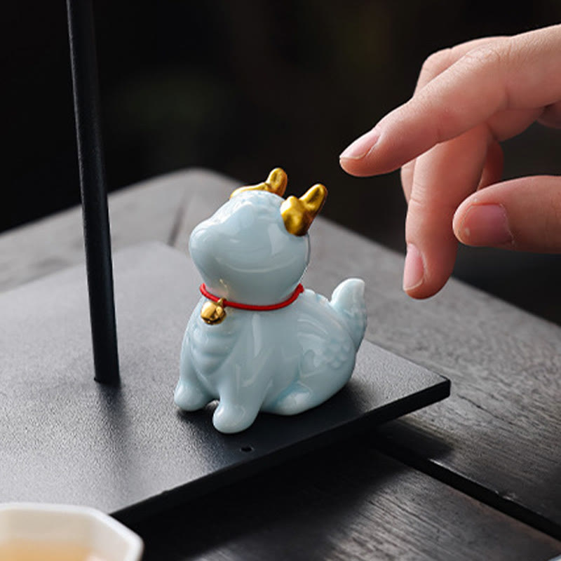 Dragon Bell Ceramic Incense Burner Desk Decoration