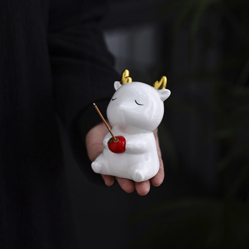 Cute Deer Holder Ceramic Incense Burner Desk Decoration