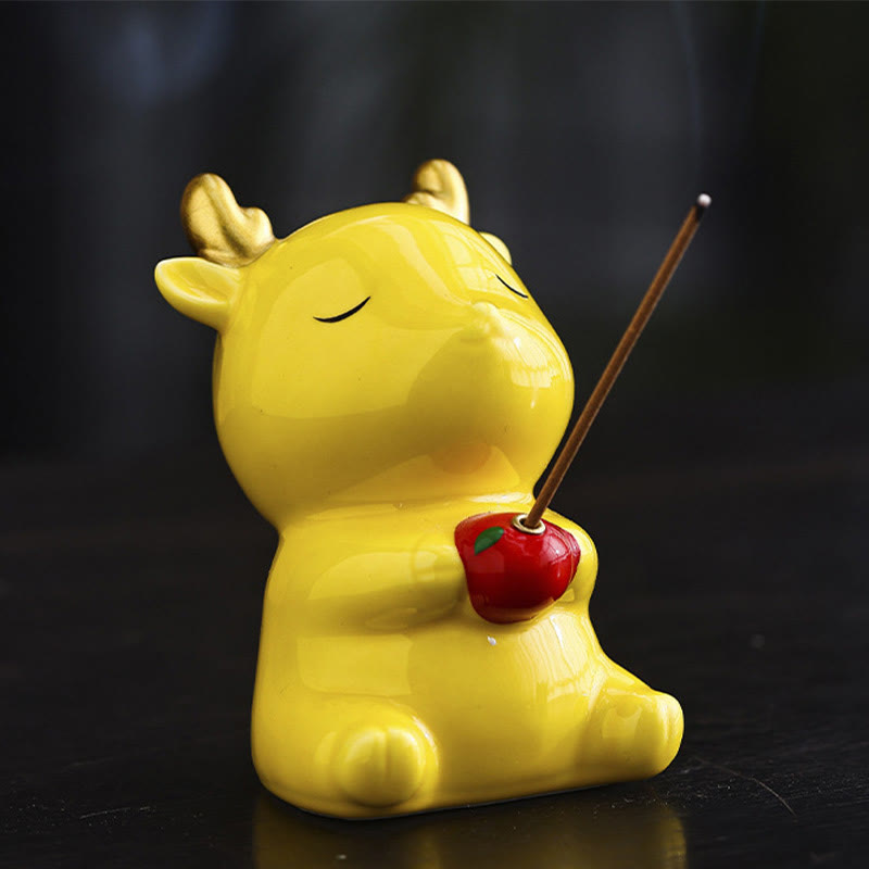 Cute Deer Holder Ceramic Incense Burner Desk Decoration