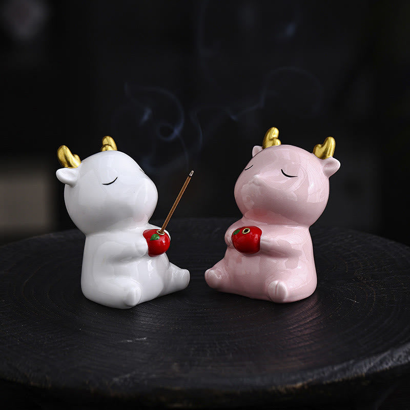 Cute Deer Holder Ceramic Incense Burner Desk Decoration