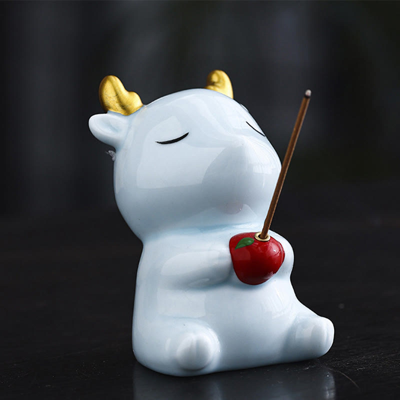 Cute Deer Holder Ceramic Incense Burner Desk Decoration