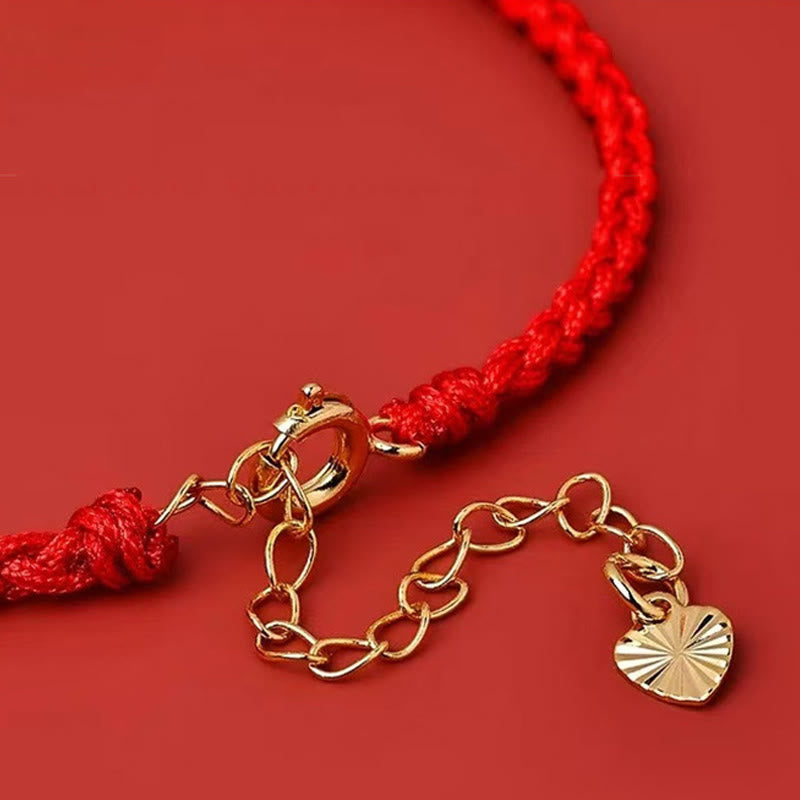 Red String 925 Sterling Silver Five Ways God Of Wealth Connection Bracelet