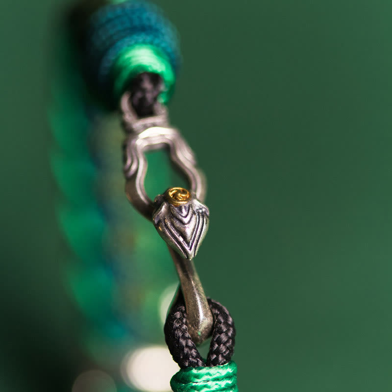 Year of the Snake 999 Sterling Silver String Protection Braided Bracelet