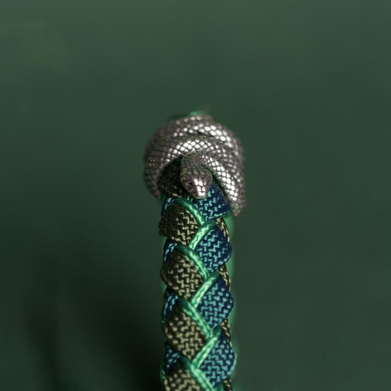 Year of the Snake 999 Sterling Silver String Protection Braided Bracelet
