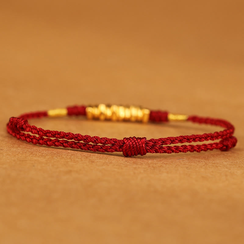 999 Gold Small Pieces String Protection Luck Ultra-Thin Braided Bracelet