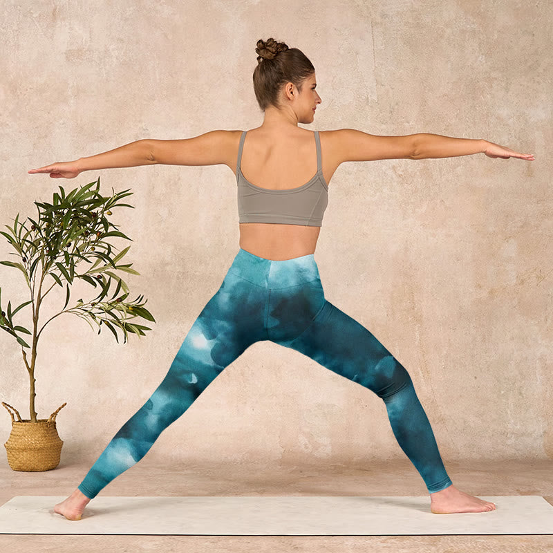 Dark Green Cloud Gym Leggings Women's Yoga Pants