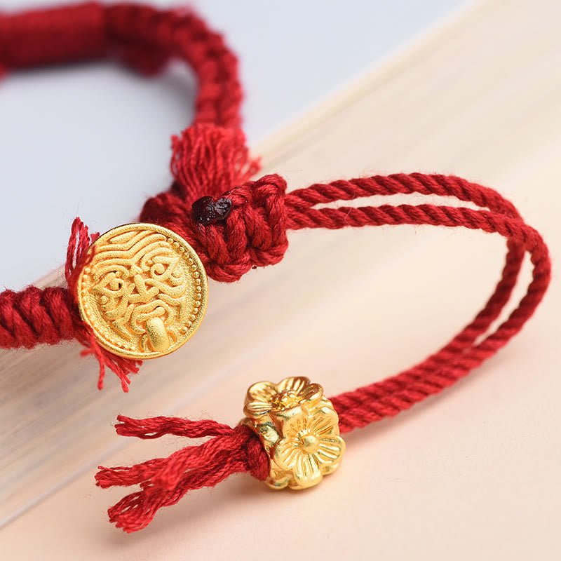 Tibetan String Zakiram Goddess Of Wealth Flower Tassel Protection Bracelet
