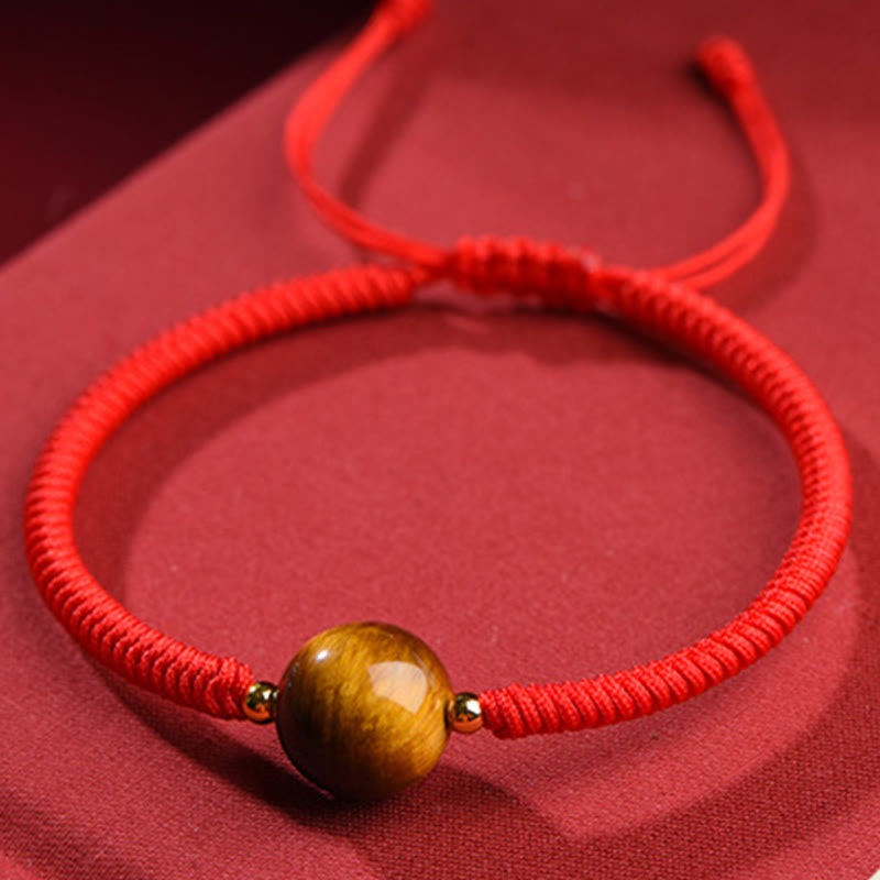 Handmade Tiger Eye Bead Luck Protection Rope Bracelet
