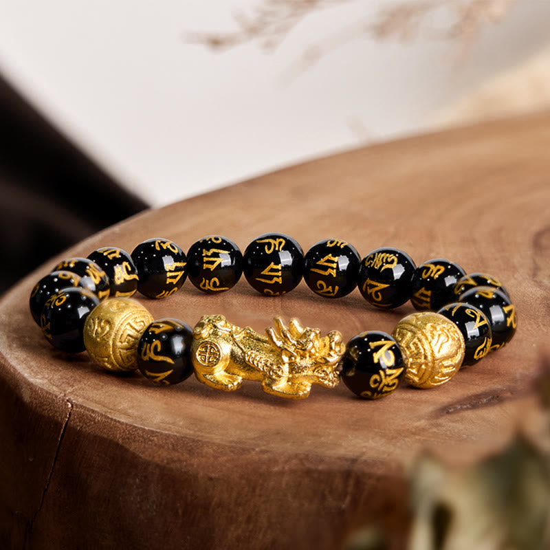 FengShui PiXiu Obsidian Wealth Bracelet