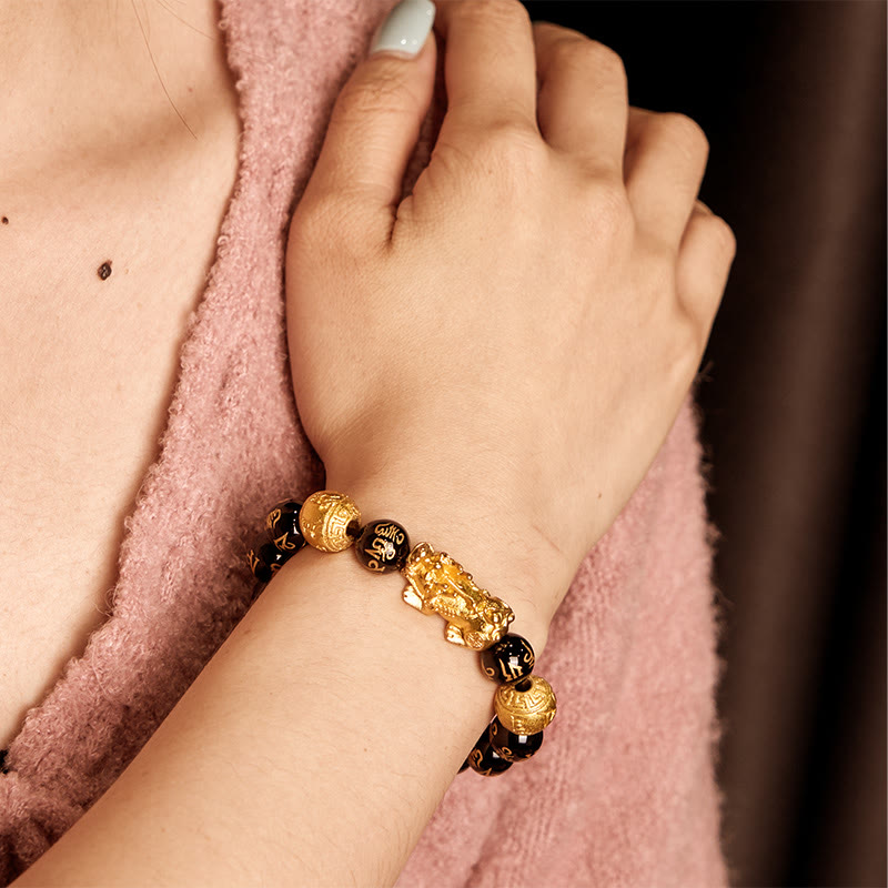 FengShui PiXiu Obsidian Wealth Bracelet
