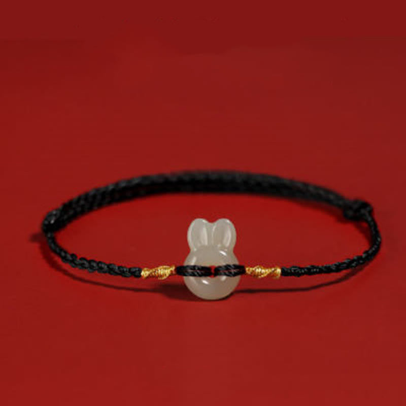 Hetian Jade Cute Rabbit String Luck Bracelet