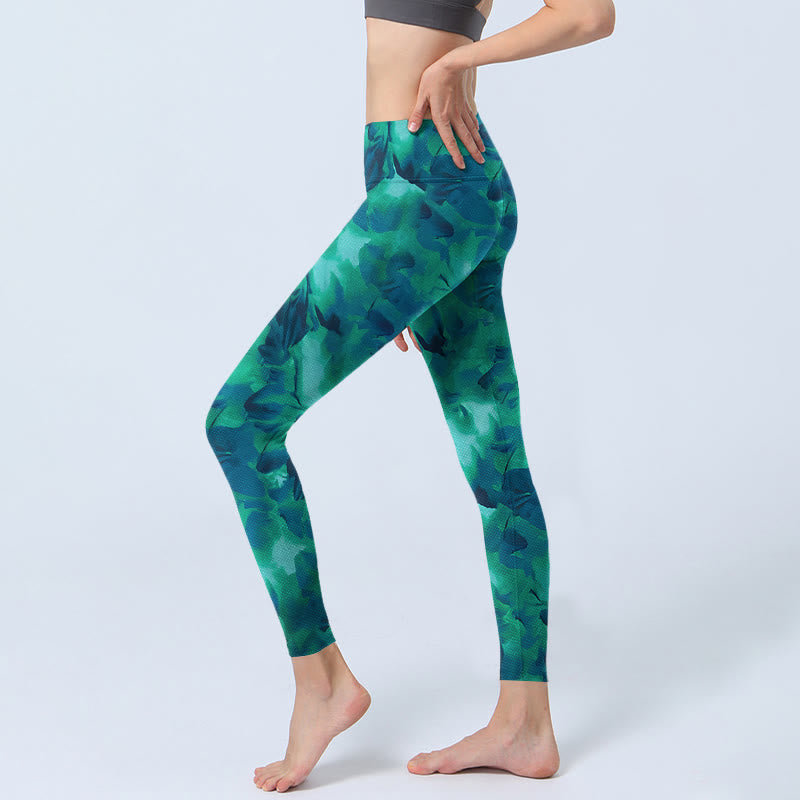 Floral Print Gym Leggings Women's Yoga Pants