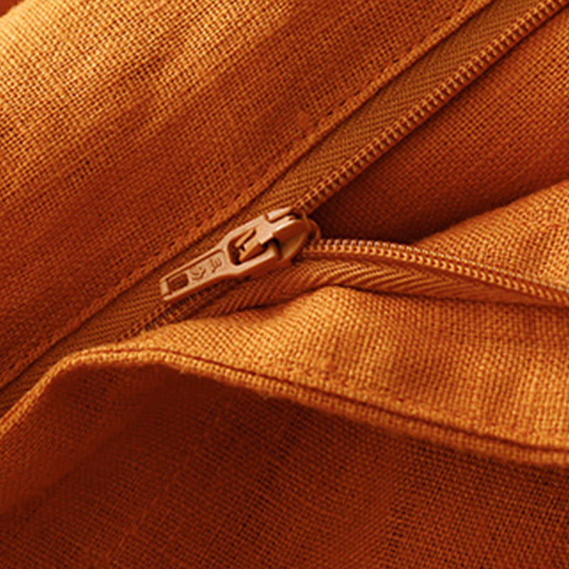 Summer Casual Simple Zipper Design Women's Wide Leg Pants With Pockets