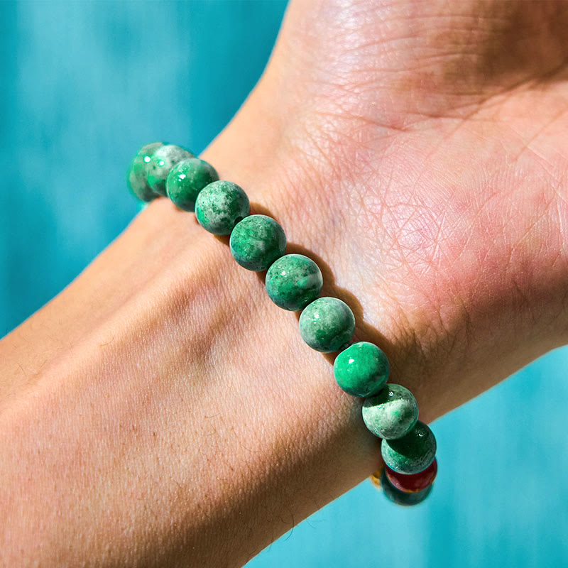 Natural Jade Om Mani Padme Hum Cyclone Charm Prosperity Bracelet