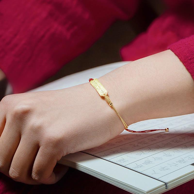 14K Gold-plated Copper Amulet Protection Red Golden Rope Bracelet