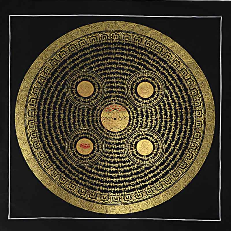 Tibetan Thangka Painting Om Mani Padme Hum Scripture Handmade Decoration(Random Style)