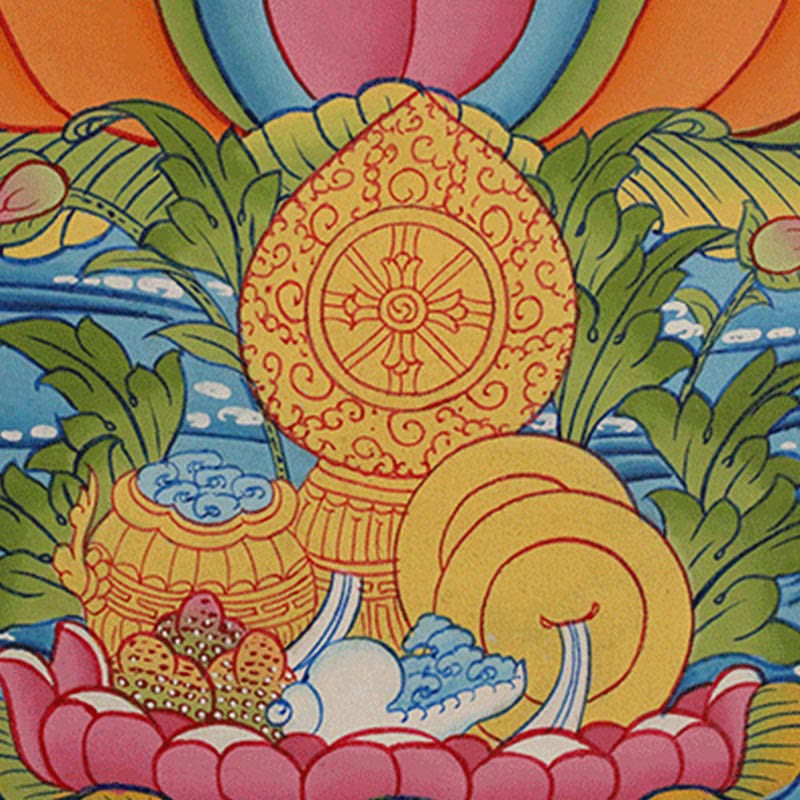 Tibetan Thangka Painting Yellow God of Wealth Green Tara Avalokitesvara Handmade Decoration Blind Box(Random Style)