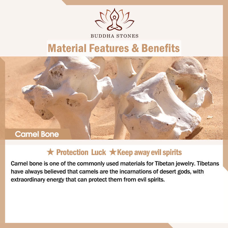 Camel Bone Om Mani Padme Hum Carving Protection Ring