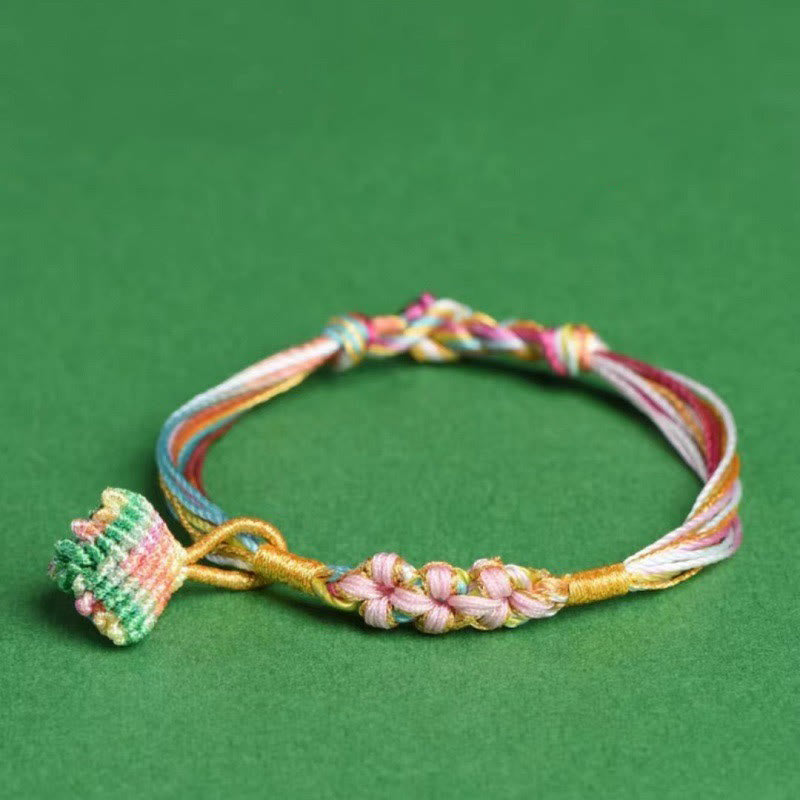 Colorful Rope Peach Blossom Knot Zongzi Braided Bracelet