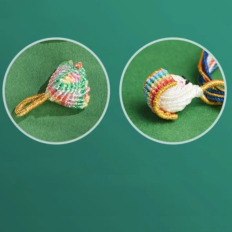 Colorful Rope Peach Blossom Knot Zongzi Braided Bracelet