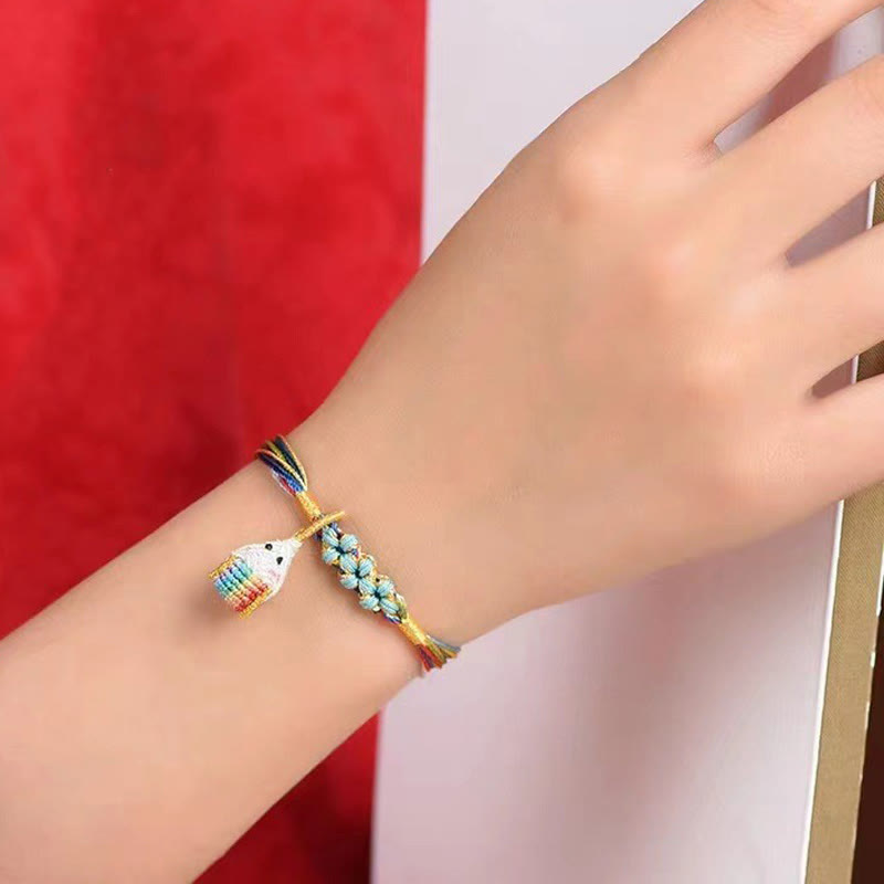 Colorful Rope Peach Blossom Knot Zongzi Braided Bracelet