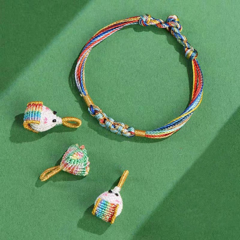 Colorful Rope Peach Blossom Knot Zongzi Braided Bracelet