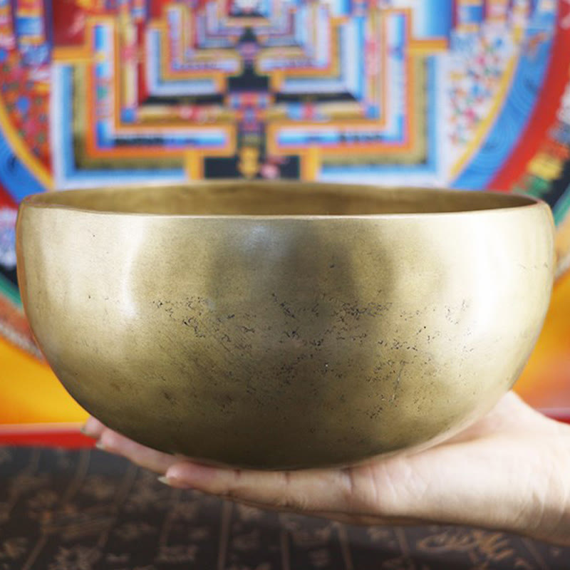 Handmade Nepal Golden Singing Bowl Simple Design for and Meditation Sound Bowl Set