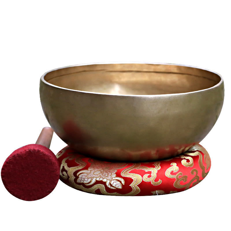 Handmade Nepal Golden Singing Bowl Simple Design for and Meditation Sound Bowl Set
