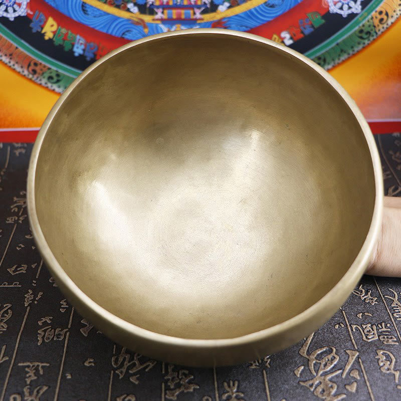 Handmade Nepal Golden Singing Bowl Simple Design for and Meditation Sound Bowl Set
