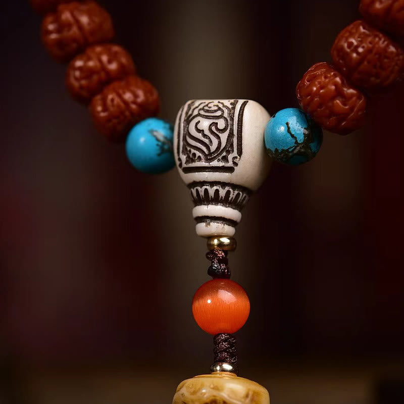 108 Beads Rudraksha Bodhi Seed Wealth Tassel Mala