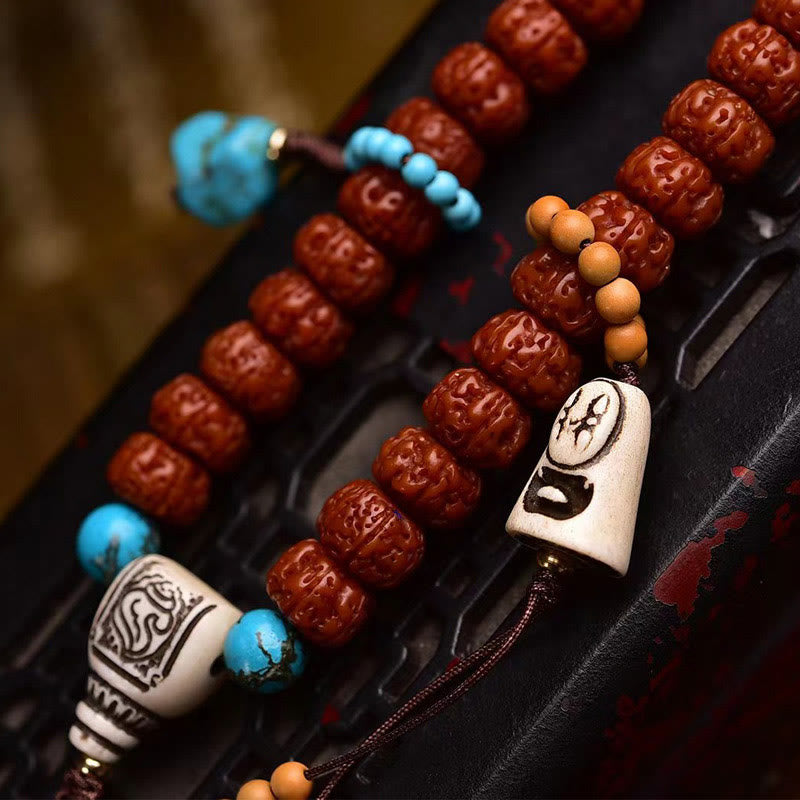 108 Beads Rudraksha Bodhi Seed Wealth Tassel Mala