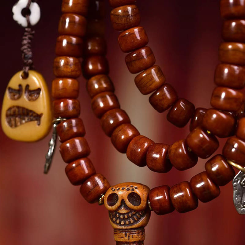 Tibet 108 Beads Bone Beads Dzi Bead Strength Mala