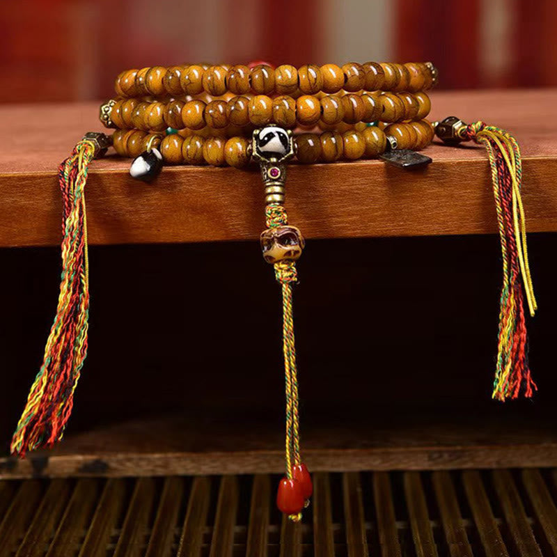 Tibetan 108 Beads Bone Beads Dzi Bead Keep Away Evil Spirits Mala