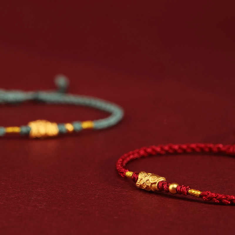 999 Gold Luck Protection Koi Fish Handmade Braided String Bracelet