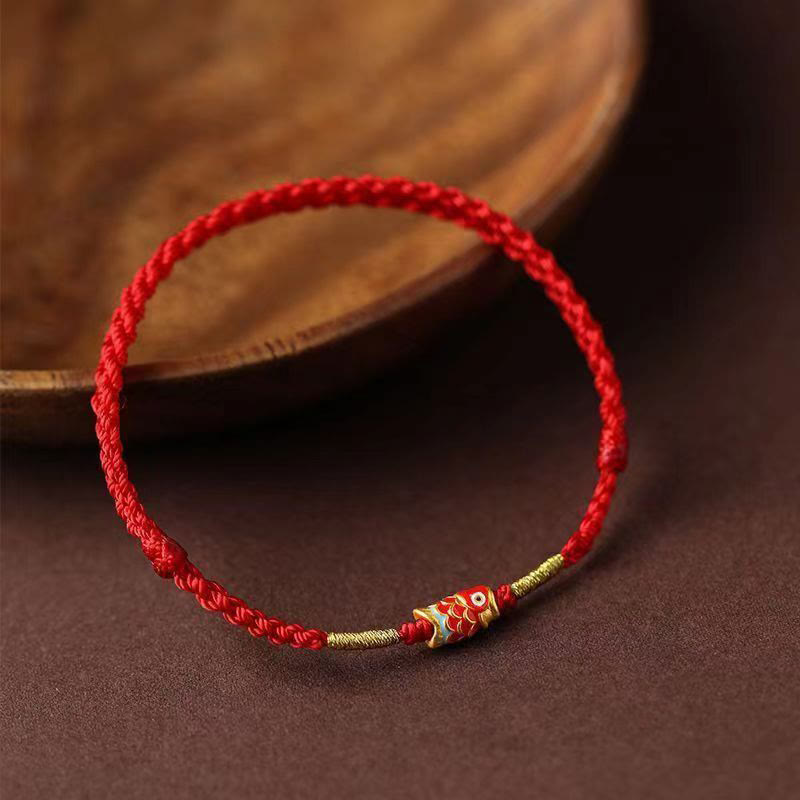Koi Fish Handmade Braided Red String Bracelet